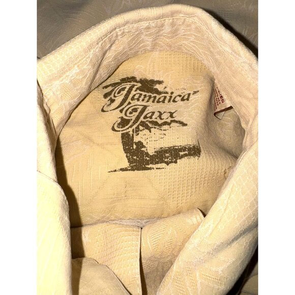 Jamaica Jaxx  Leaf Print Button-Up Shirt XL 100% Cotton Short Sleeve Casual - Picture 2 of 7